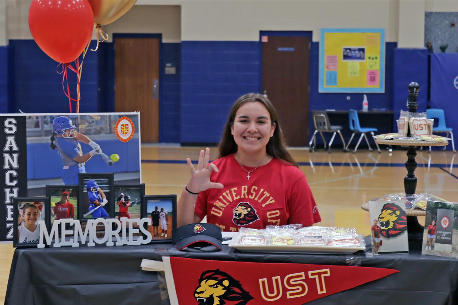 Cypress Creek High School senior Olivia Sanchez signed her letter of intent to play softball at the University of St. Thomas.